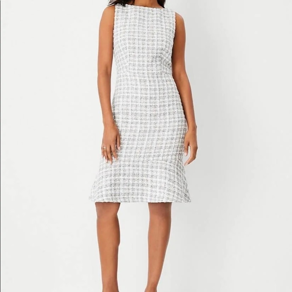 Ann Taylor Petite Tweed Flounce Sheath Dress Size 6 - Never Worn